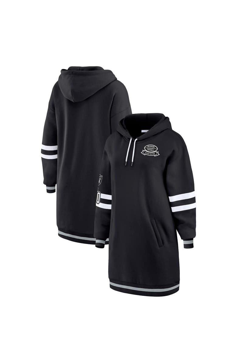 WEAR by Erin Andrews Women's WEAR by Erin Andrews Black Las Vegas Raiders Hoodie Dress, Main, color, Black