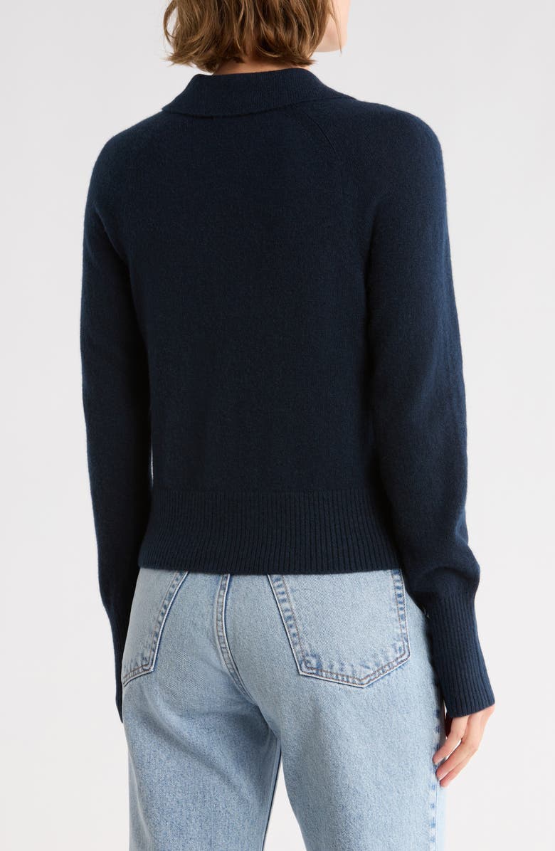 Veronica Beard Cheshire Crop Cashmere Cardigan, Alternate, color, Navy