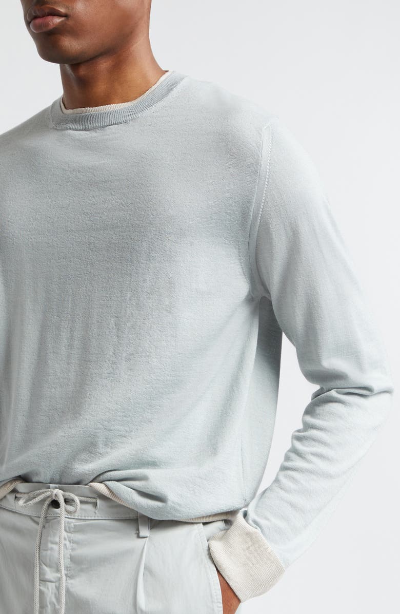 Eleventy Merino Wool & Silk Crewneck Sweater, Alternate, color, 