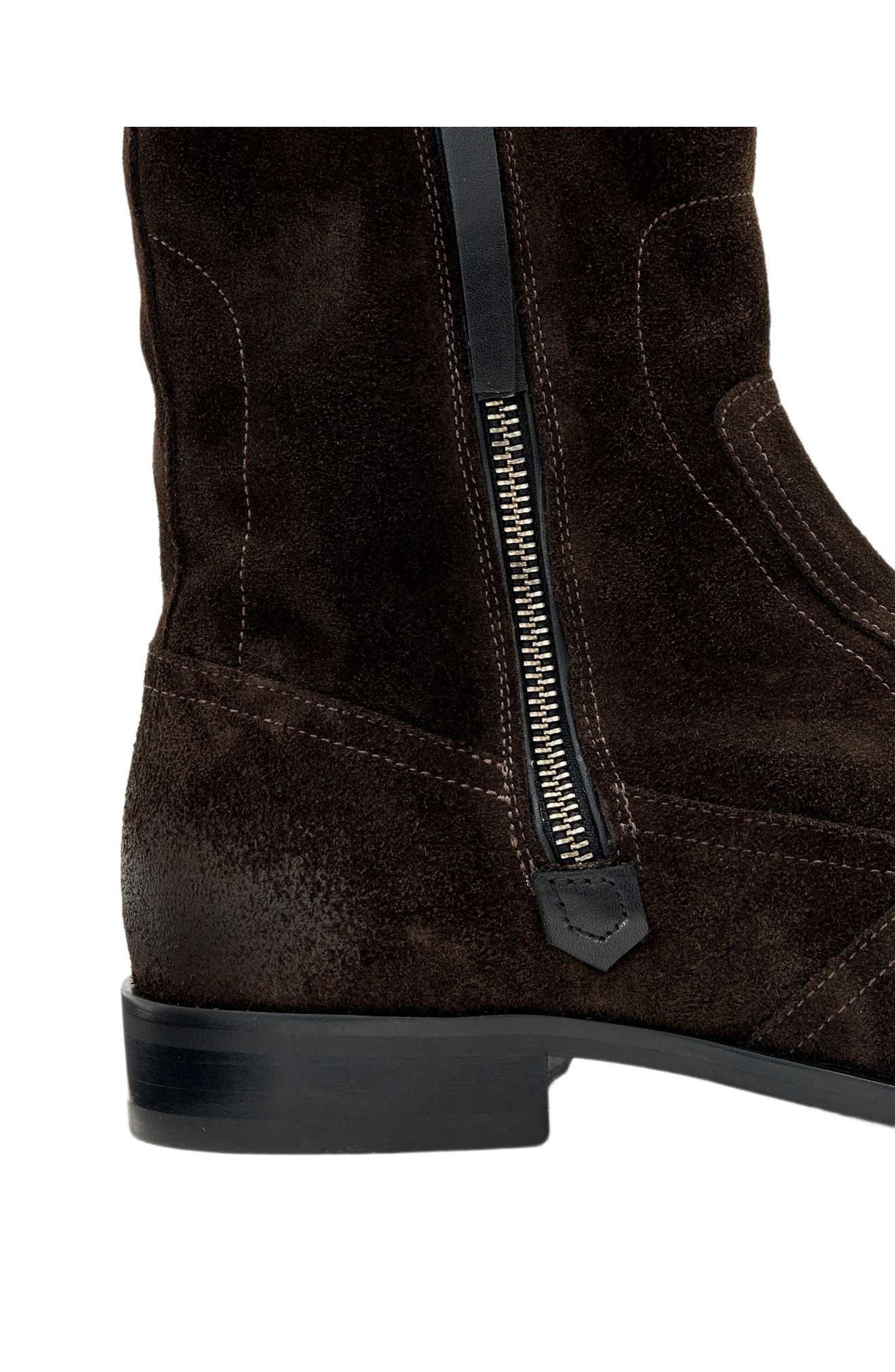 Dorian Leather Zip Boot, Alternate, color, DARK BROWN