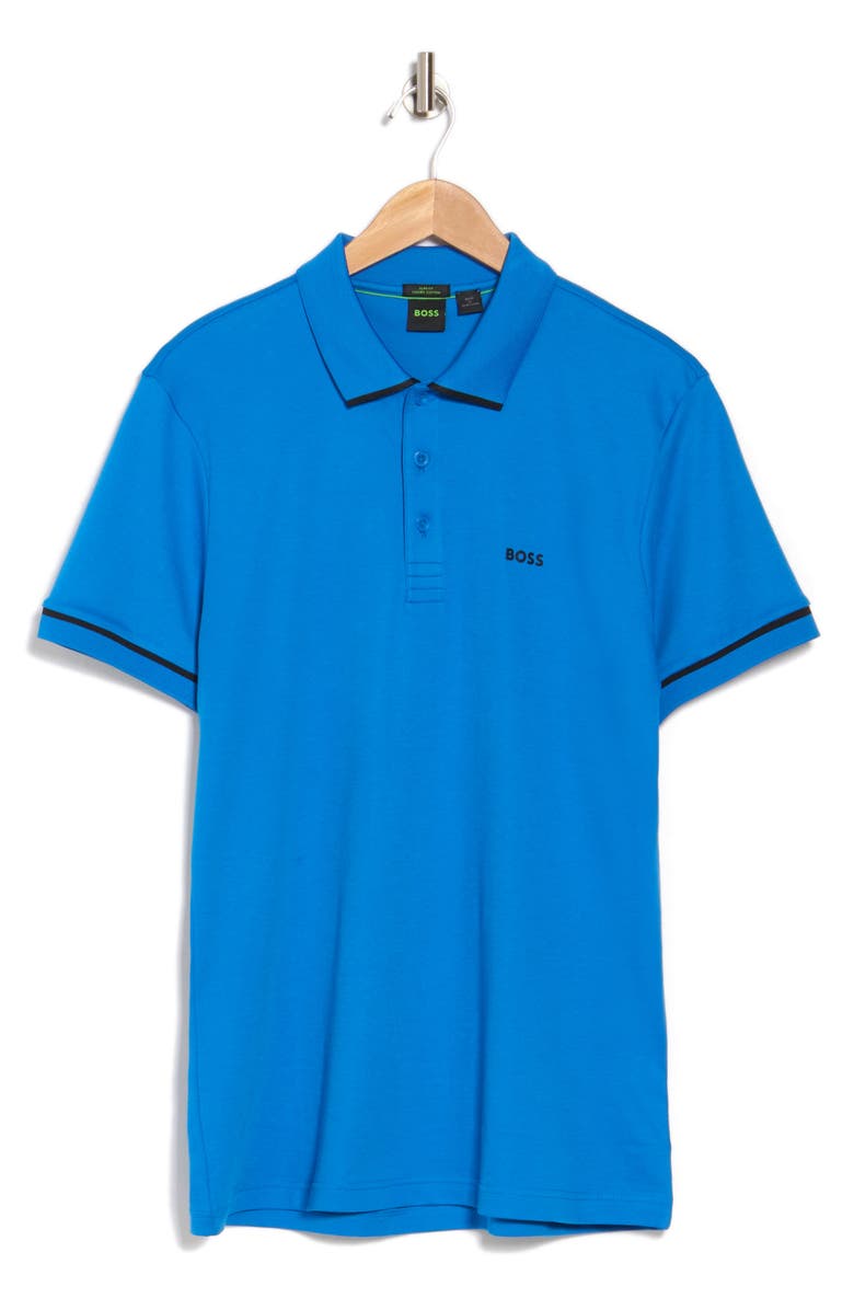 BOSS Paule Cotton Polo, Alternate, color, Open Blue