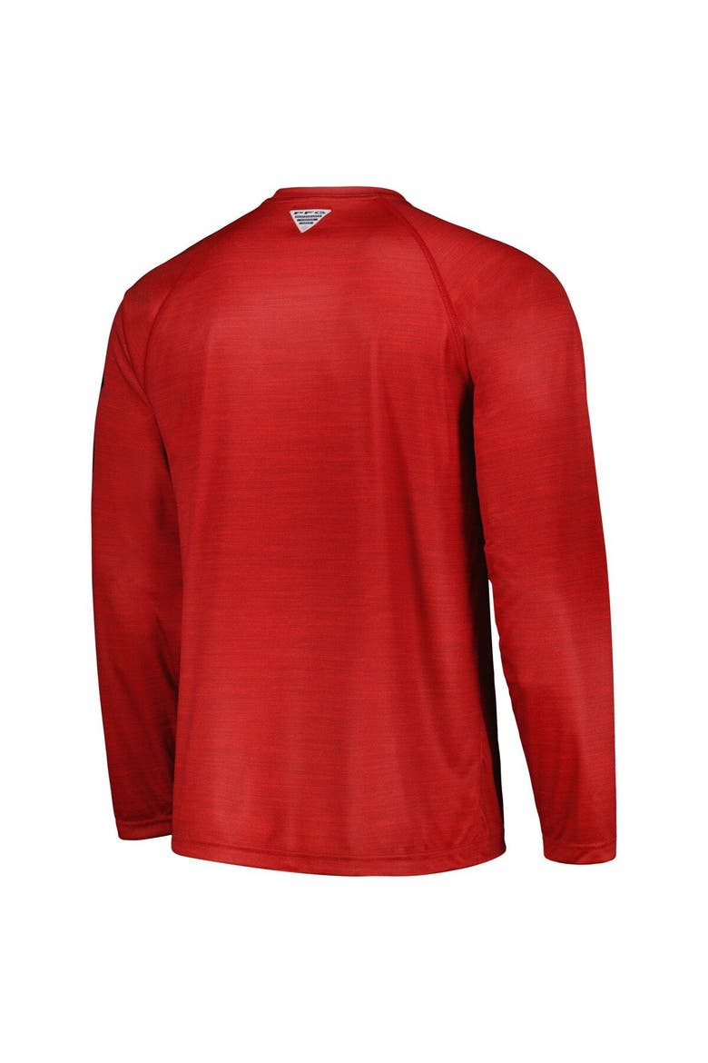 Men's Columbia  Cardinal Arkansas Razorbacks PFG Terminal Tackle Omni-Shade Raglan Long Sleeve T-Shirt, Alternate, color, Cardinal