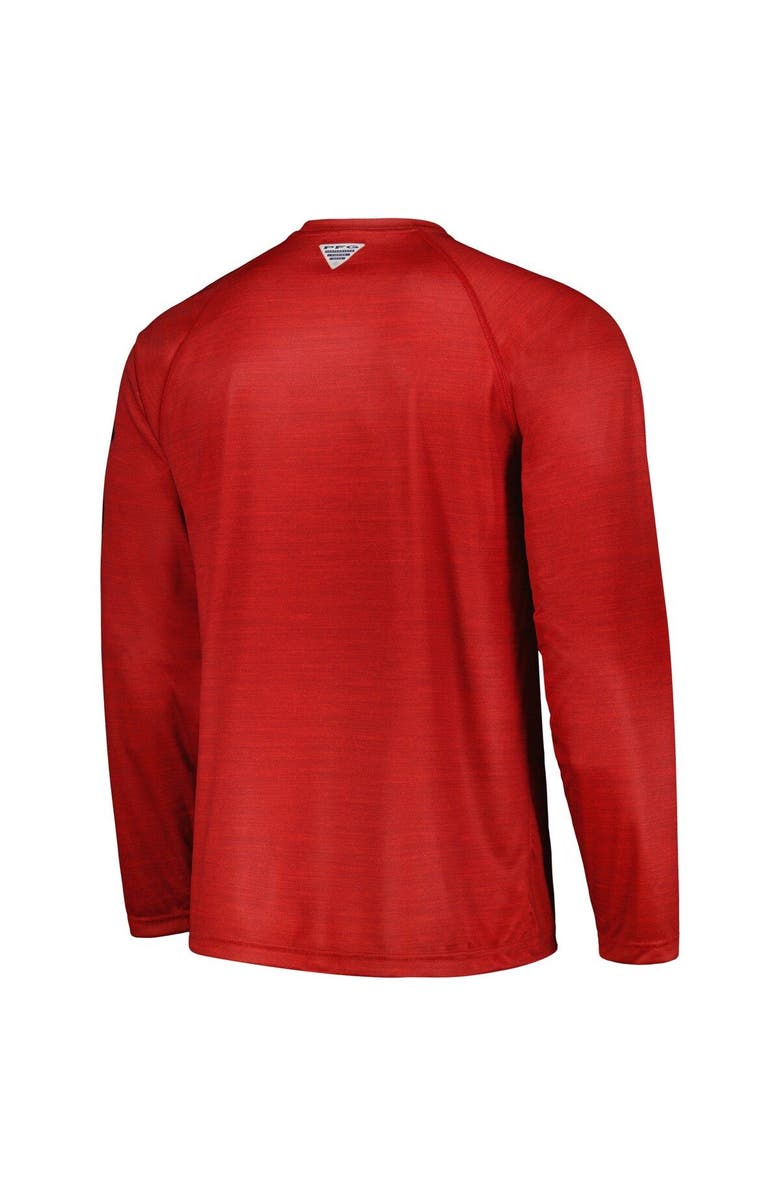 Columbia Men's Columbia Cardinal Arkansas Razorbacks PFG Terminal Tackle Omni-Shade Raglan Long Sleeve T-Shirt, Alternate, color, Cardinal