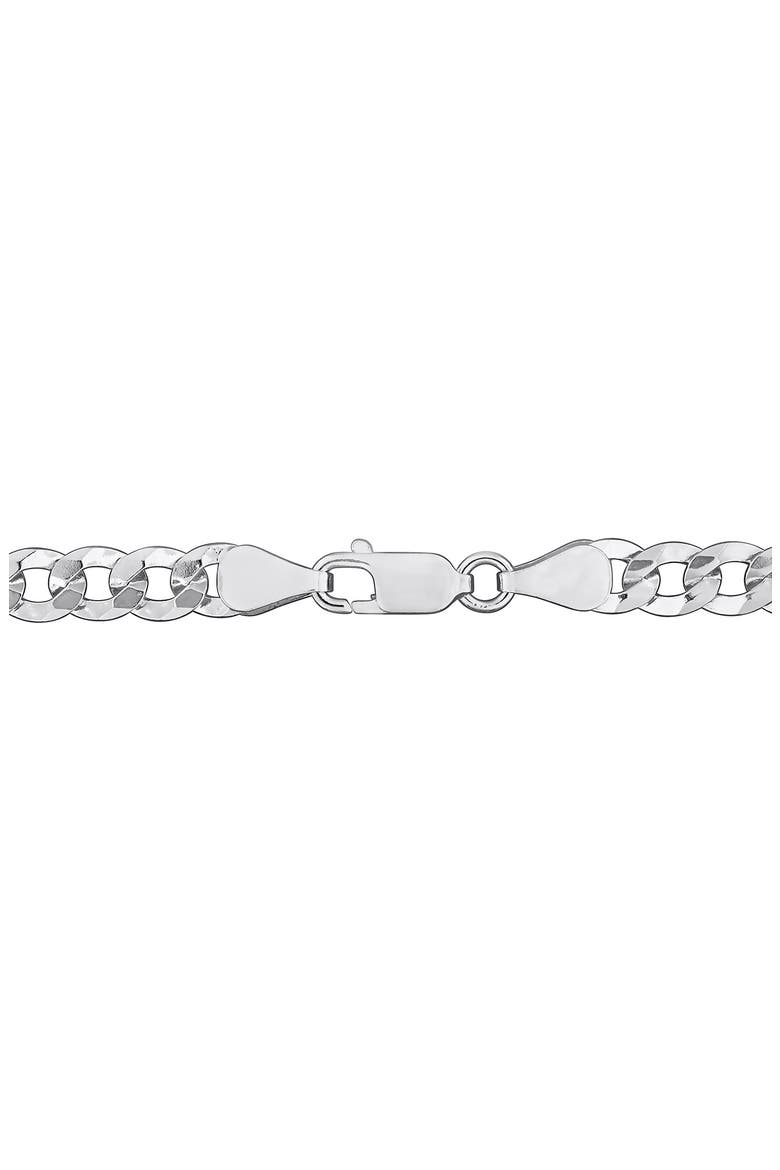 Flat Curb Link Chain Necklace, 5.3mm, Alternate, color, SILVER