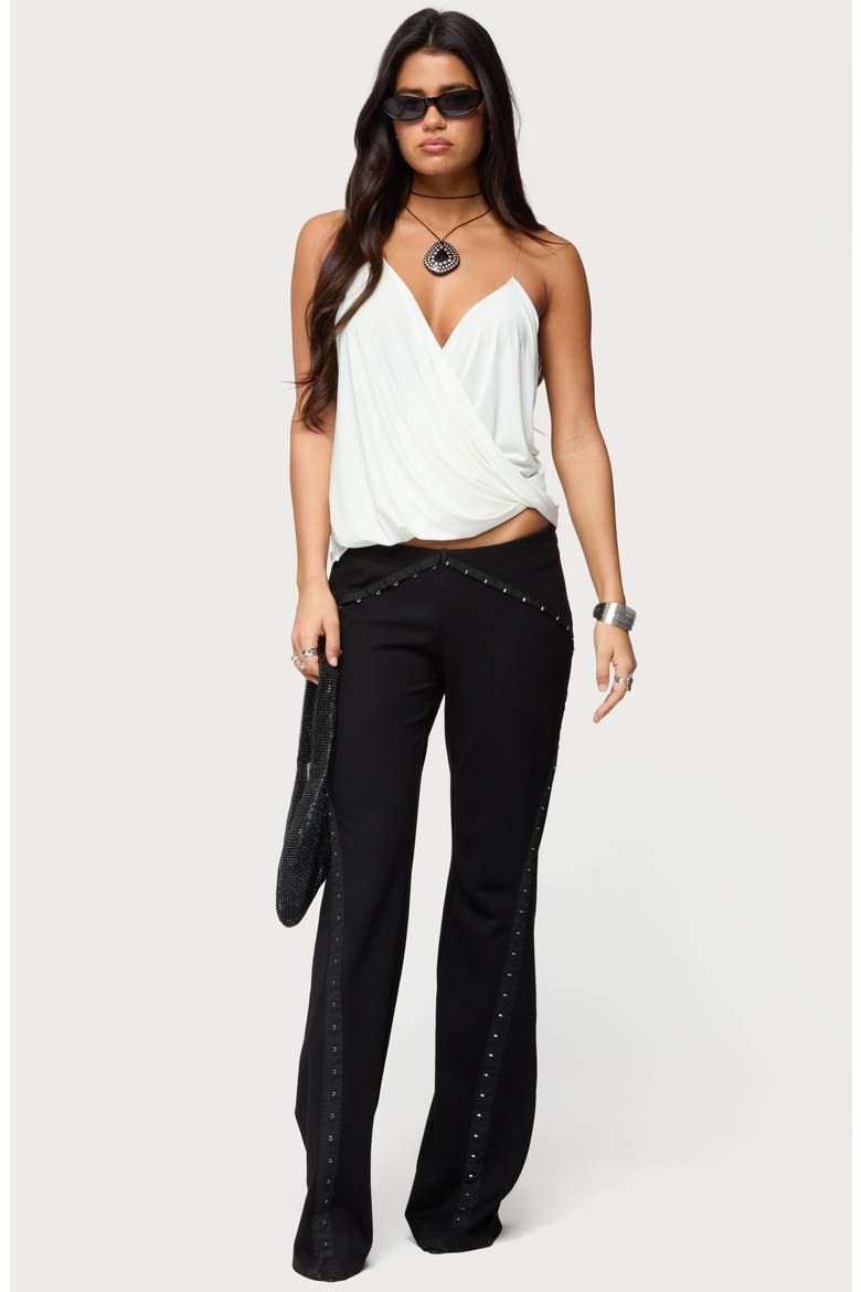 Ainsley Wrap Front Top, Alternate, color, WHITE
