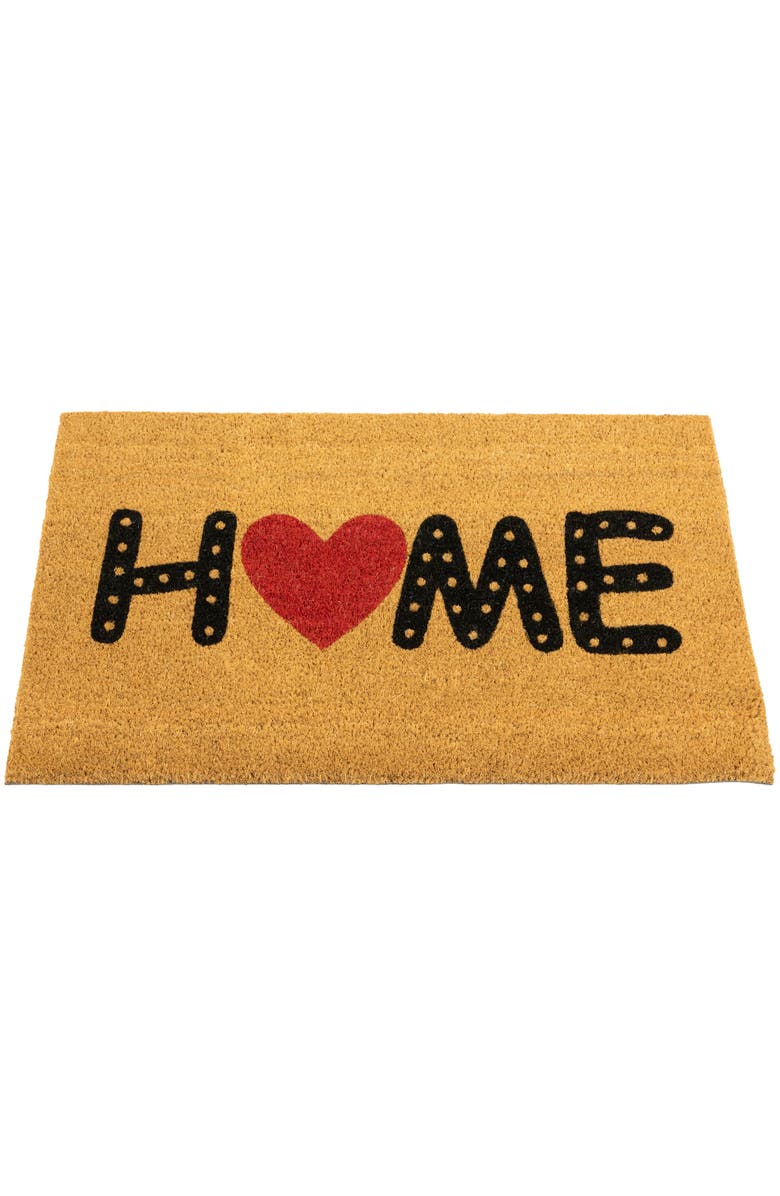 Northlight Natural Coir Home Heart Outdoor Doormat 18" x 30", Alternate, color, Brown