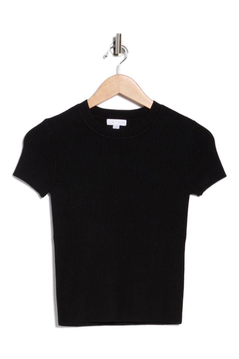 Compact Sweater Tee, Alternate, color, BLACK