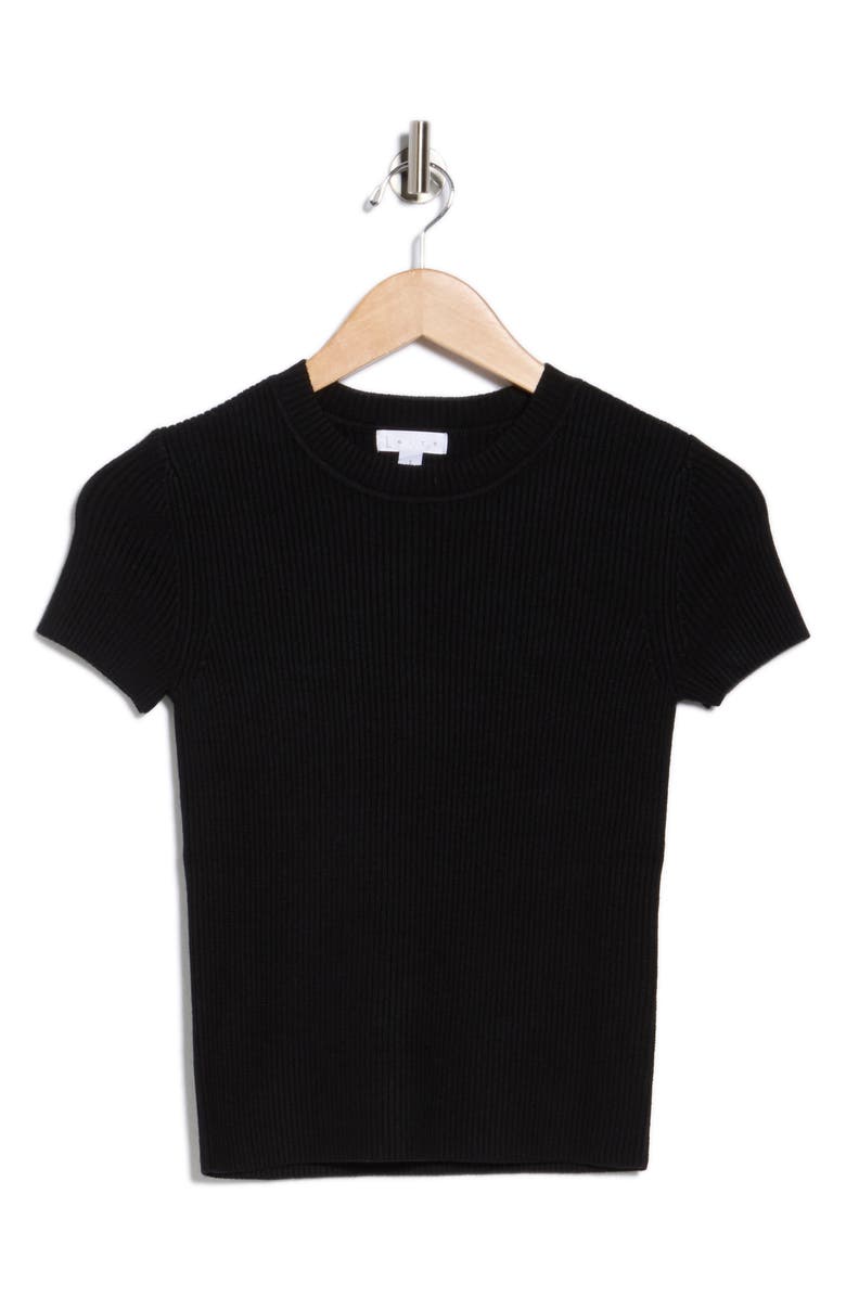 Leith Compact Sweater Tee, Alternate, color, Black