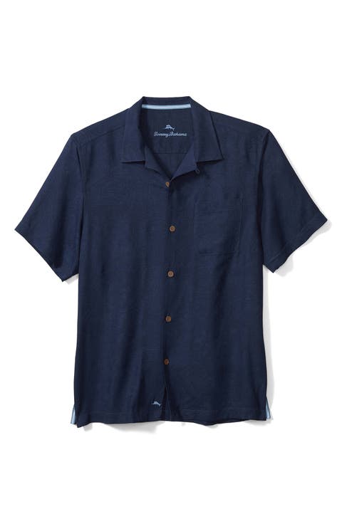 Tropic Isle Short Sleeve Button-Up Silk Camp Shirt