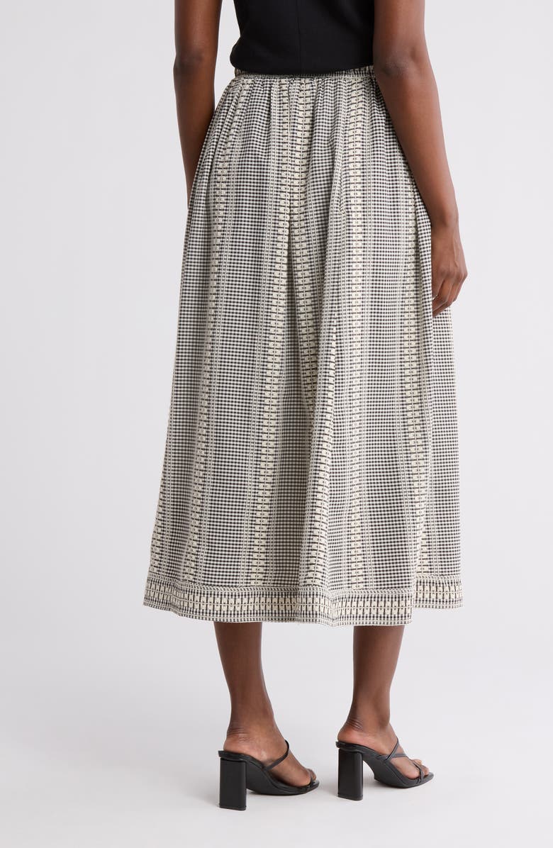 MAX STUDIO Textured Gingham Midi Skirt, Alternate, color, 