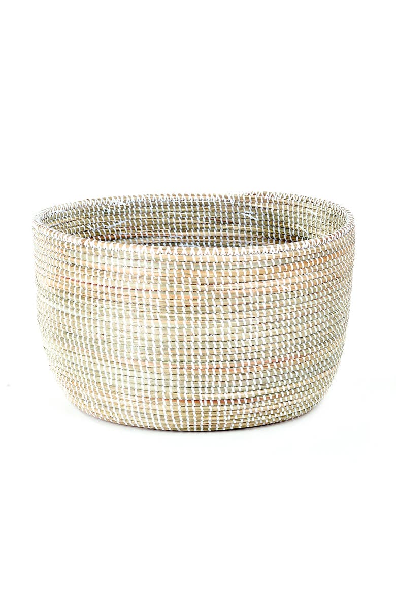Solid White Knitting Basket, Main, color, White