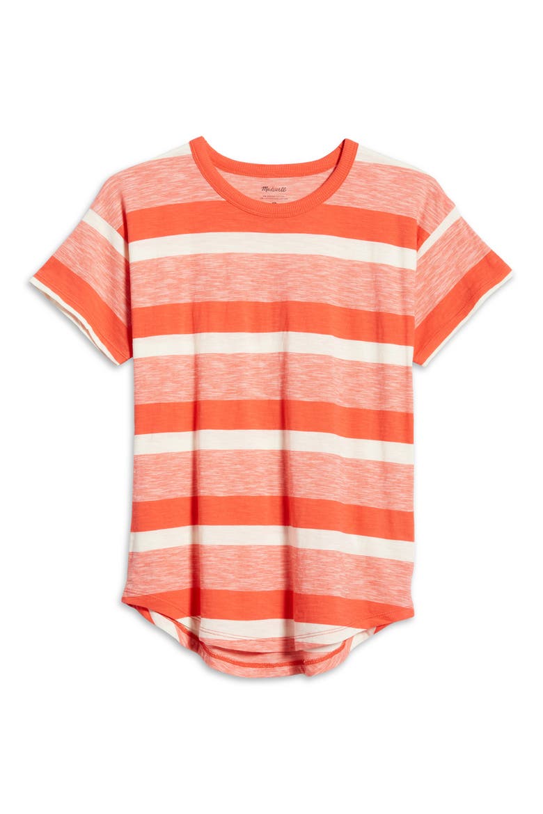 Whisper Cotton Rib Crewneck T-Shirt, Alternate, color, BLOOD ORANGE
