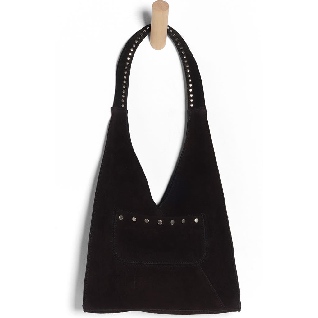 Free People Soho Stud Suede Shoulder Bag In Black
