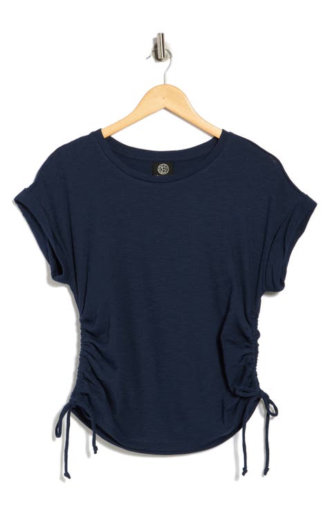 Shirred Side Tie T-Shirt