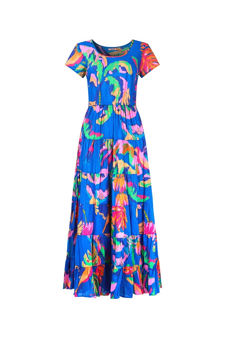 Cotton Maxi Dress, Alternate, color, MEGA PALM TREES
