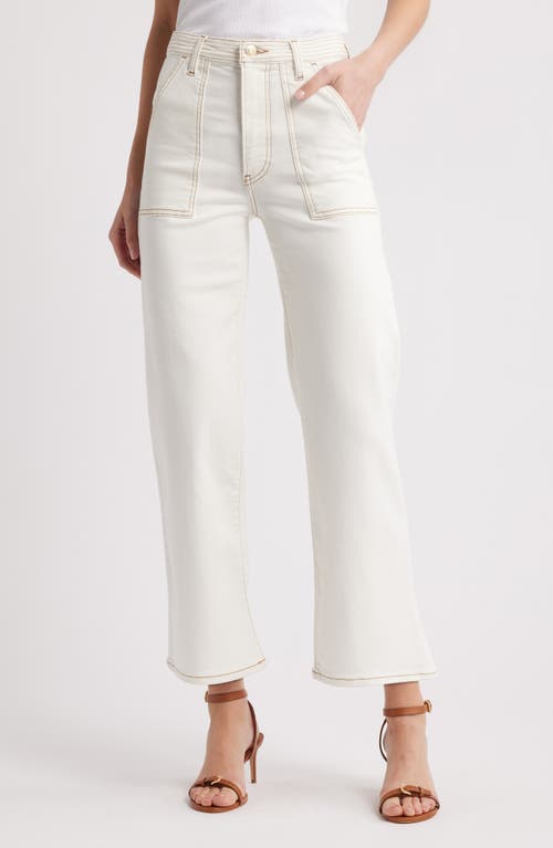 Frame The Utility Trouser High Rise Ankle Wide Leg Jeans In Au Natural Clean In Au Natural Clean