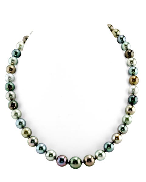 9-11mm Tahitian South Sea Multicolor Pearl Necklace - Premier AAAA Quality