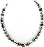 The Pearl Source 9-11mm Tahitian South Sea Multicolor Pearl Necklace - Premier AAAA Quality