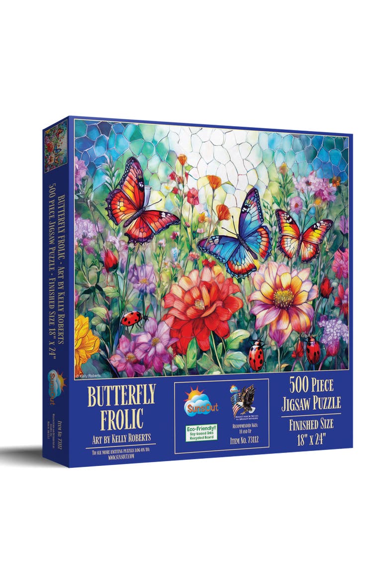 Butterfly Frolic 500 piece Jigsaw Puzzle for Adults, Main, color, Multicolor