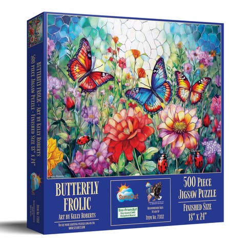 Butterfly Frolic 500 piece Jigsaw Puzzle for Adults