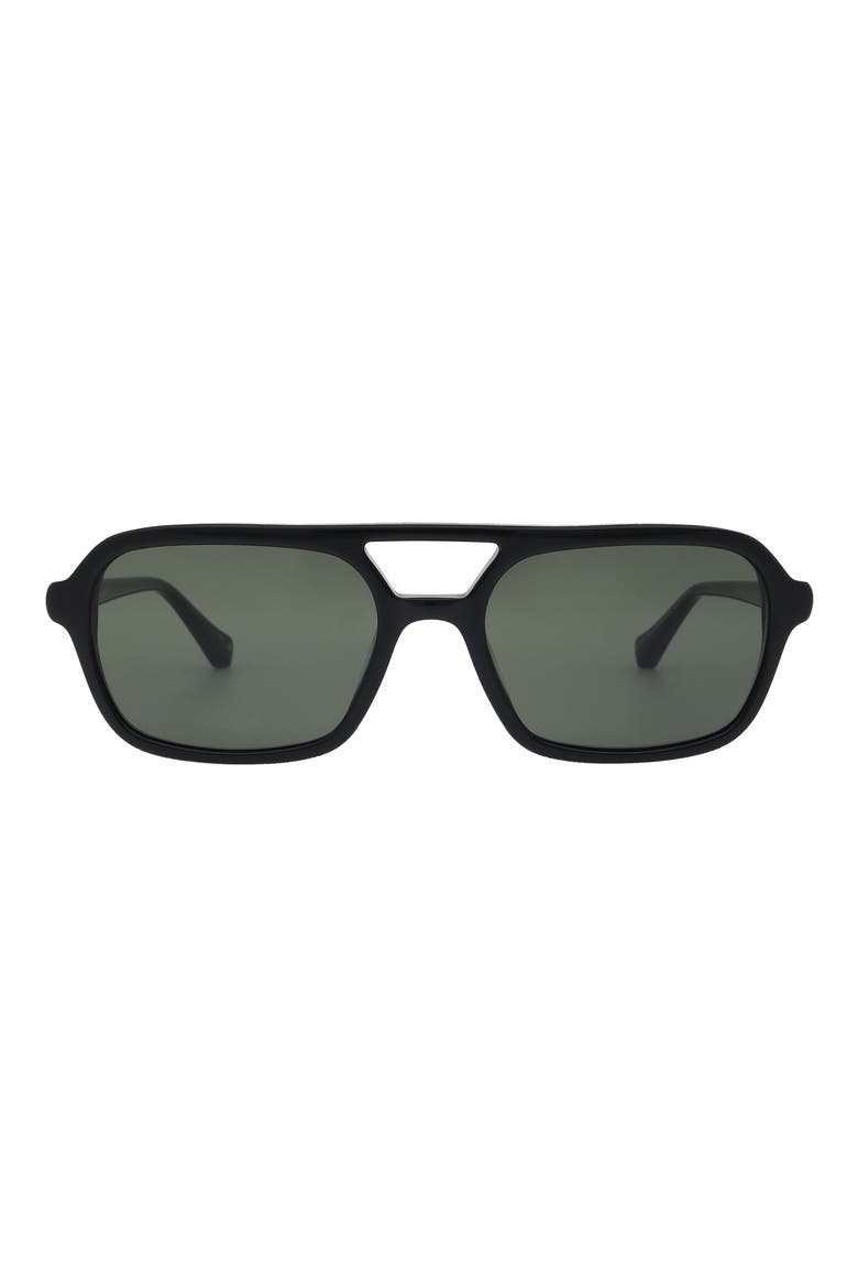54mm Navigator Sunglasses, Main, color, GLOSS BLACK