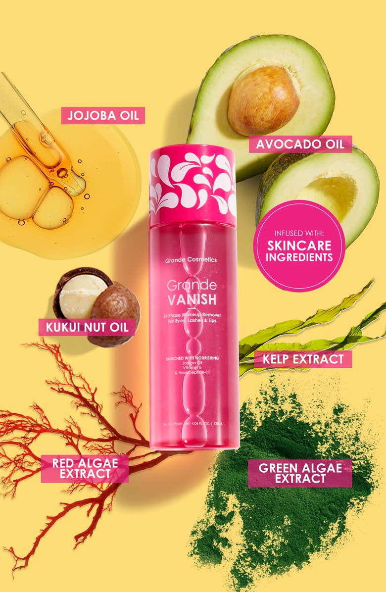 Grande Cosmetics GrandeVANISH Bi-Phase Makeup Remover for Eyes, Lashes & Lips, Alternate, color, Clear