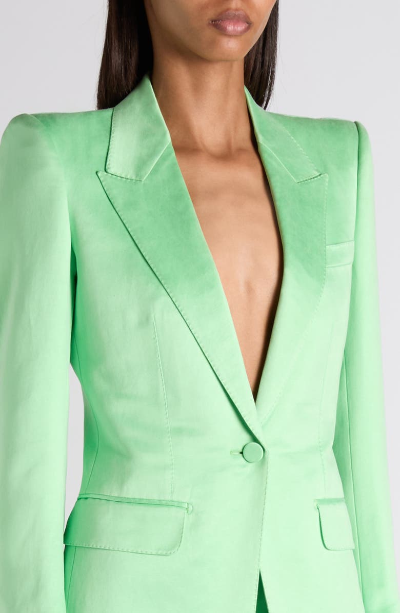 TOM FORD One-Button Duchesse Satin Blazer, Alternate, color, Summer Green