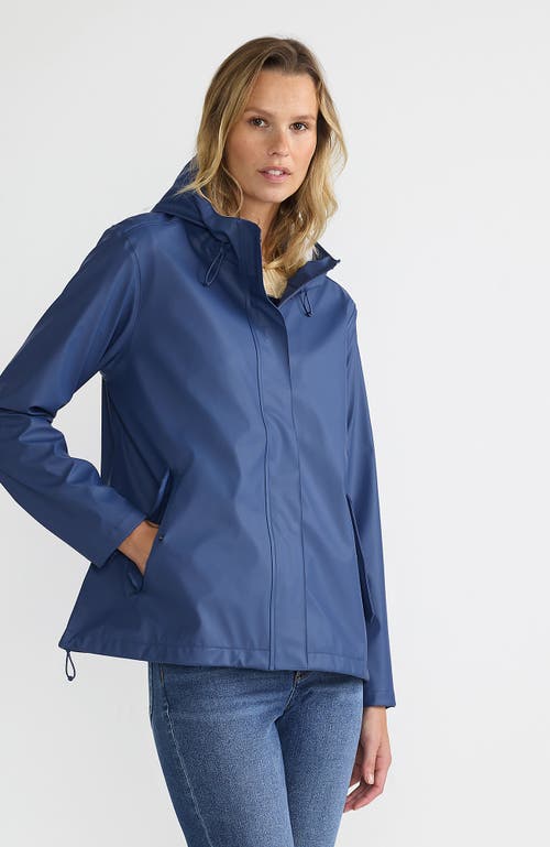 Lands' End Squall Waterproof Rain Slicker Jacket In Light Indigo Blue