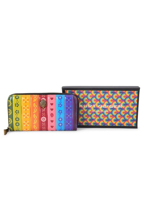 Kurt Geiger London Kensington Leather Zip Around Wallet In Multi