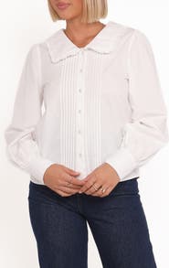 Petal & Pup Turner Pintuck Pleat Cotton Button-Up Shirt