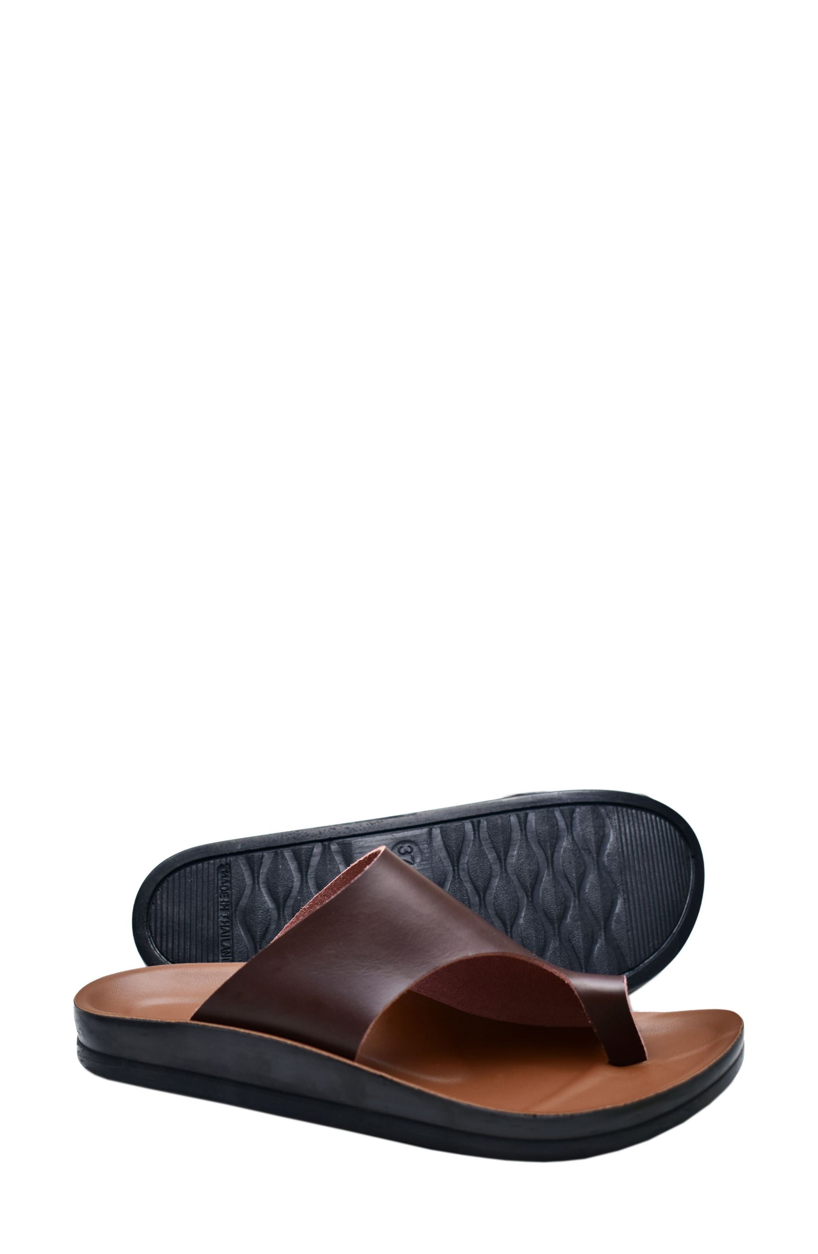 AEROTHOTIC Neritic Toe Loop Side Sandal, Alternate, color, Brown