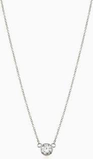 Oradina 14K Solid Gold 0.5 cttw Luminous Lab Diamond Bezel Necklace