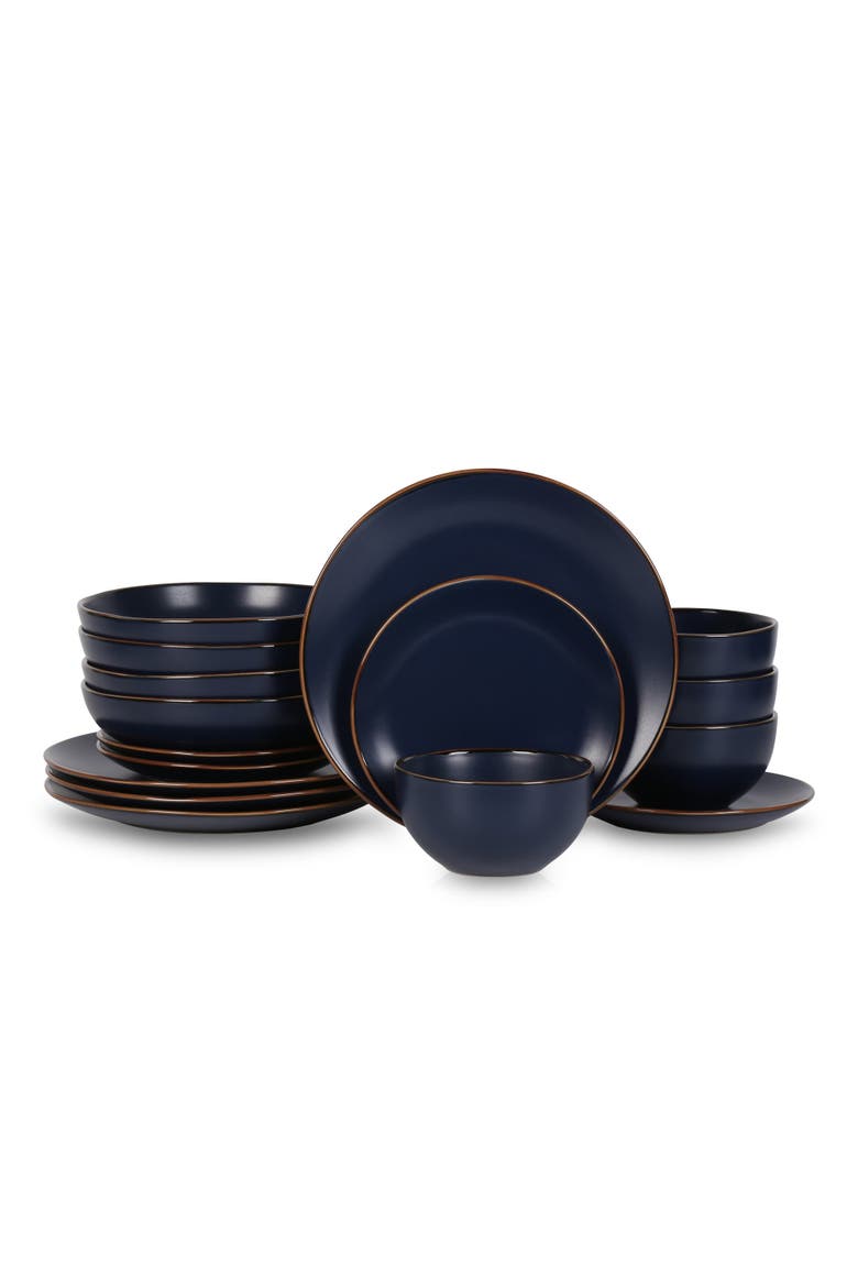 Brasa Stoneware 16-Piece Dinnerware Set, Main, color, Blue