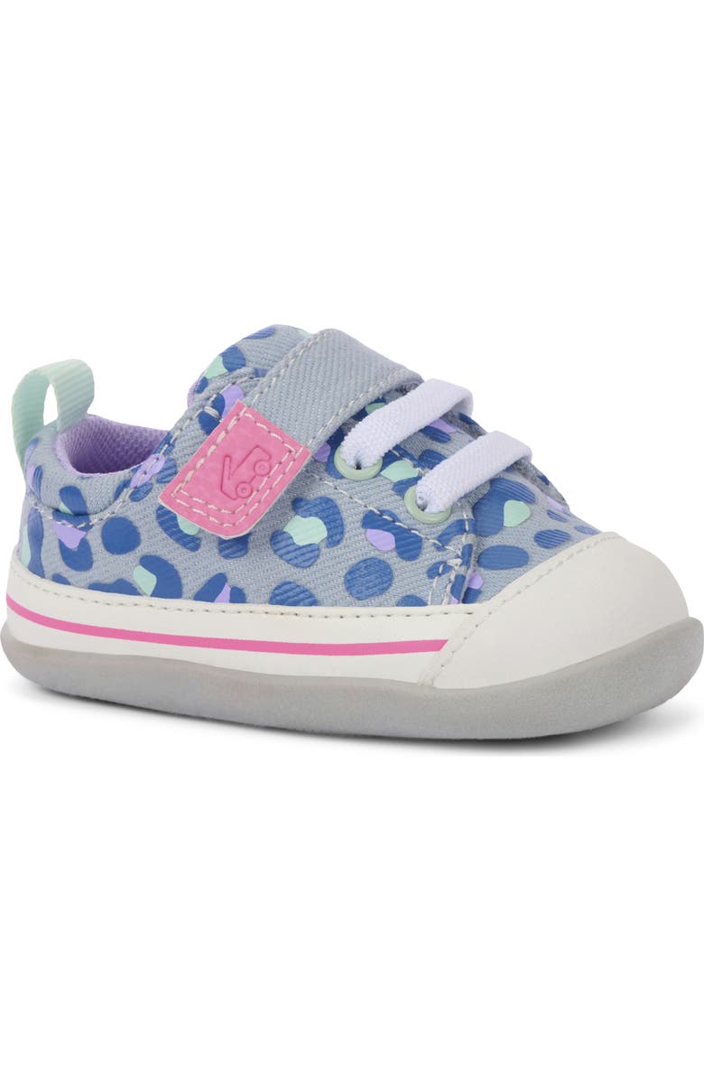 See Kai Run Kids' Mini Stevie Sneaker, Main, color, Sky Blue/Leopard
