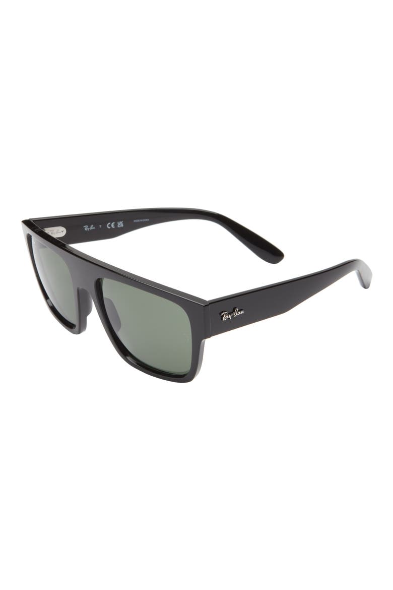 57mm Square Sunglasses, Alternate, color, BLACK