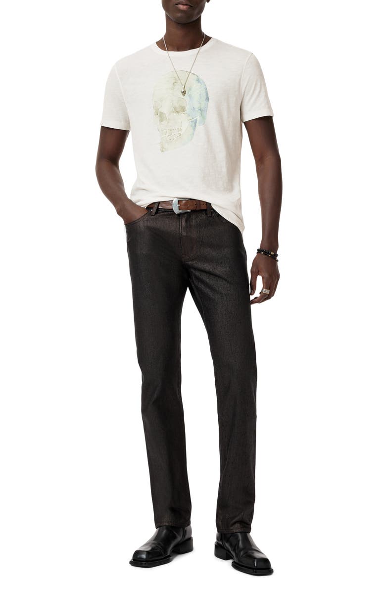 John Varvatos Watercolor Skull Graphic T-Shirt, Alternate, color, Salt