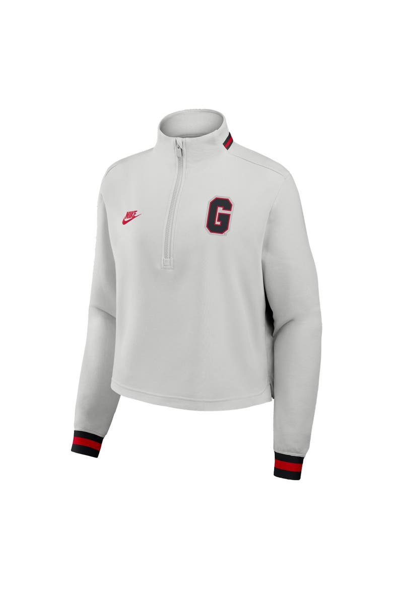 Women's Nike Gray Georgia Bulldogs Legacy Heritage Dri-FIT Half-Zip Sweatshirt, Alternate, color, Gray