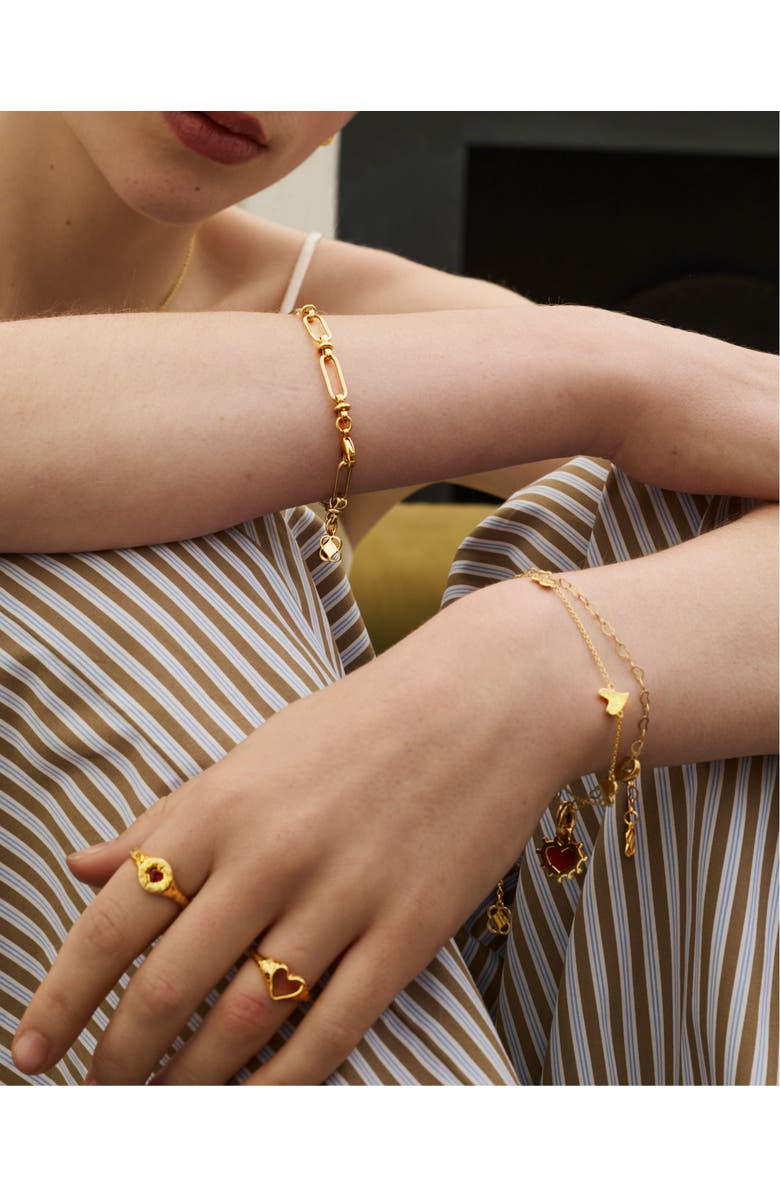 Ottoman Hands Outline Heart Stacking Ring, Alternate, color, Gold