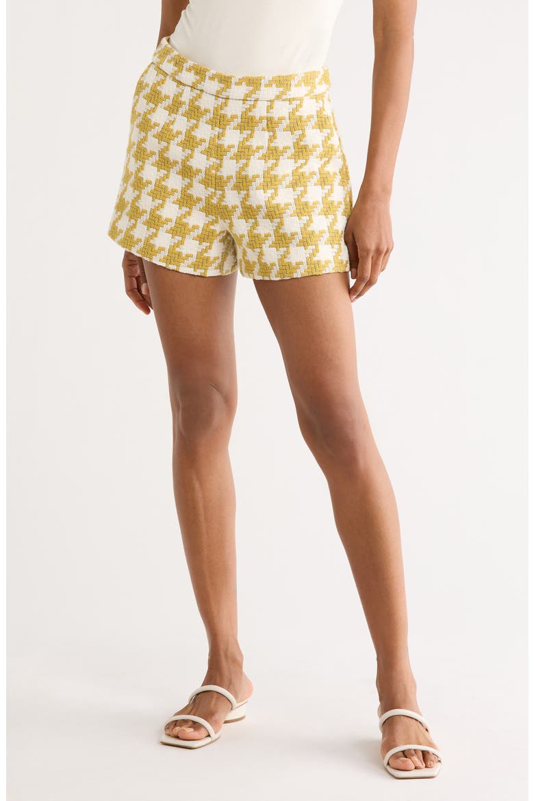 Ashton Tweed Shorts, Main, color, CEYLON YELLOW/IVORY HOUNDSTOOT