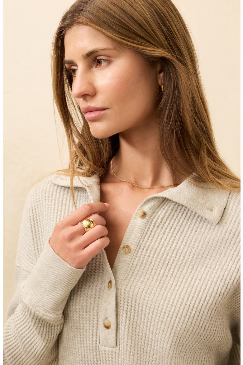 Surf Organic Cotton Waffle Henley, Alternate, color, LIGHT GREY HEATHER