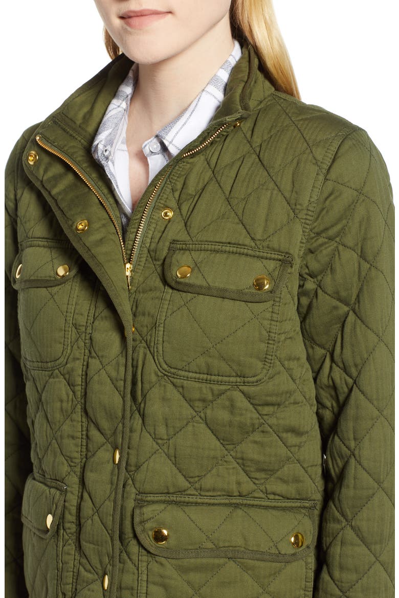 Quilted Downtown Field Jacket, Alternate, color, DEEP MOSS