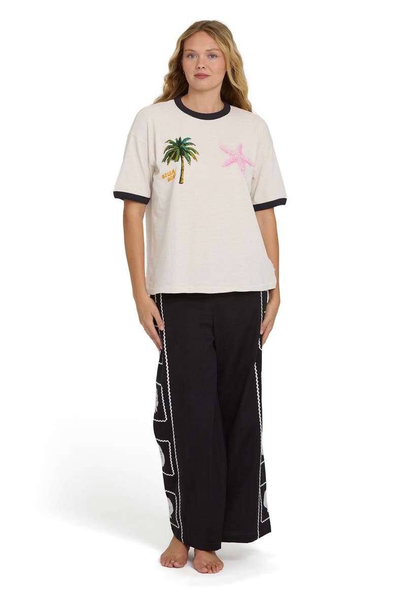 Fun Paradise Ringer Graphic T-Shirt, Alternate, color, WHITE CAP
