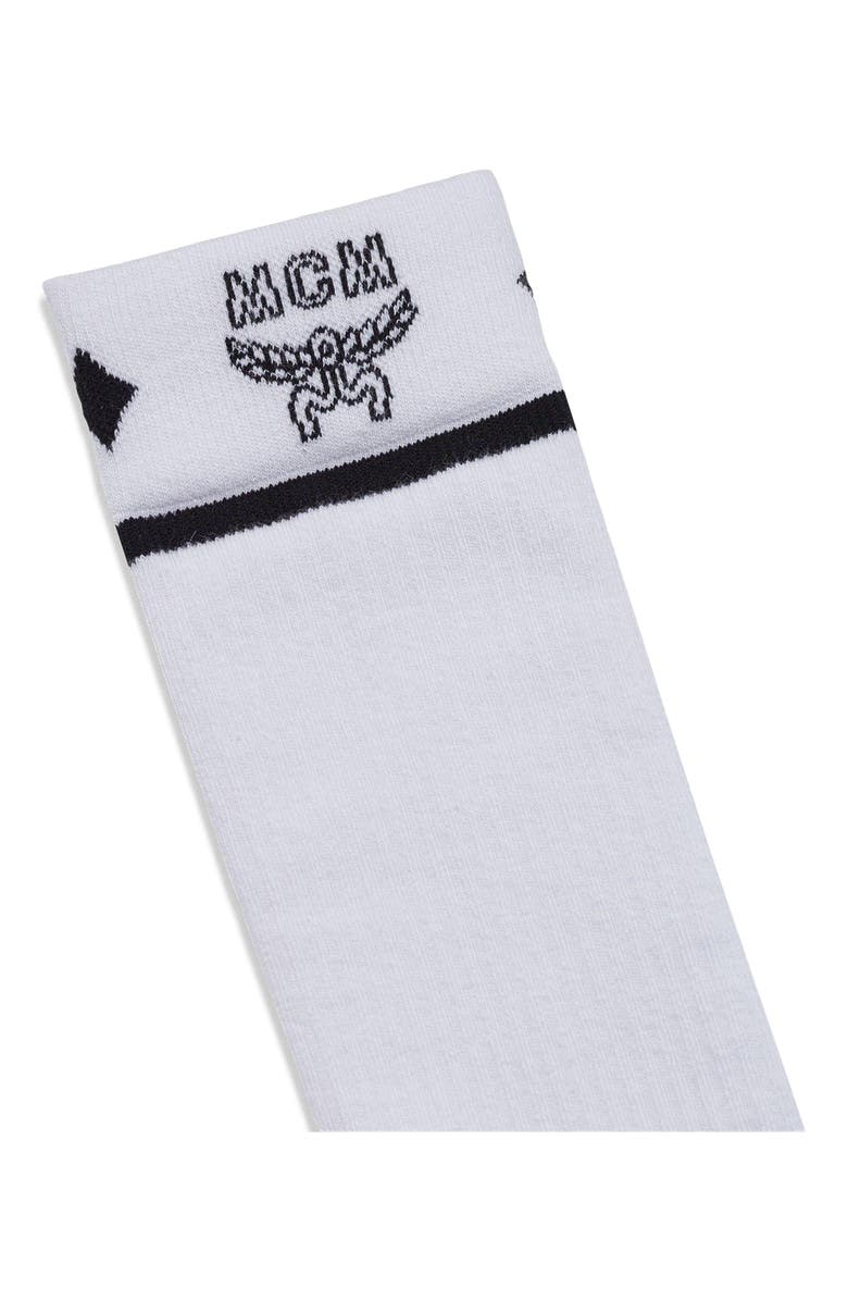 MCM Logo Jacquard Socks, Alternate, color, White