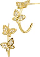 SAVVY CIE JEWELS Pavè Butterfly Hoop Earrings