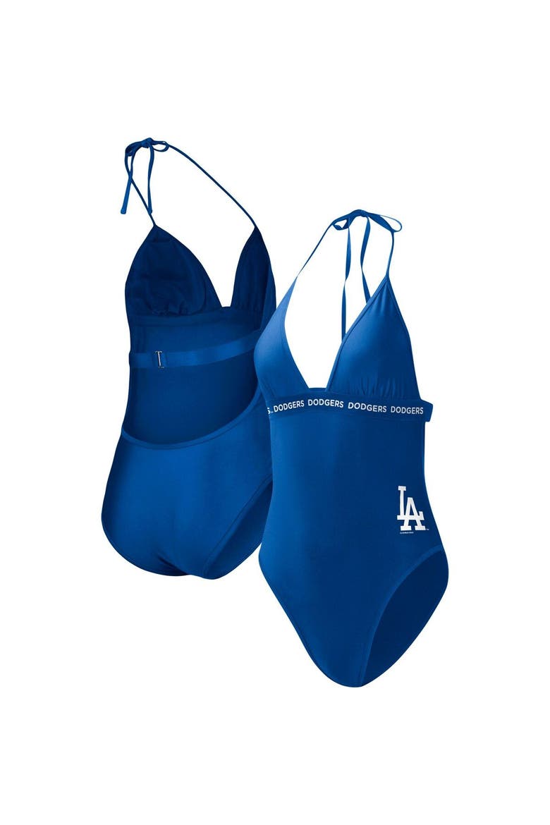 Women's G-III 4Her by Carl Banks Royal Los Angeles Dodgers Full Count One-Piece Swimsuit, Main, color, Royal