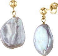 The Pearl Source White Freshwater Baroque Pearl Alaya Earrings