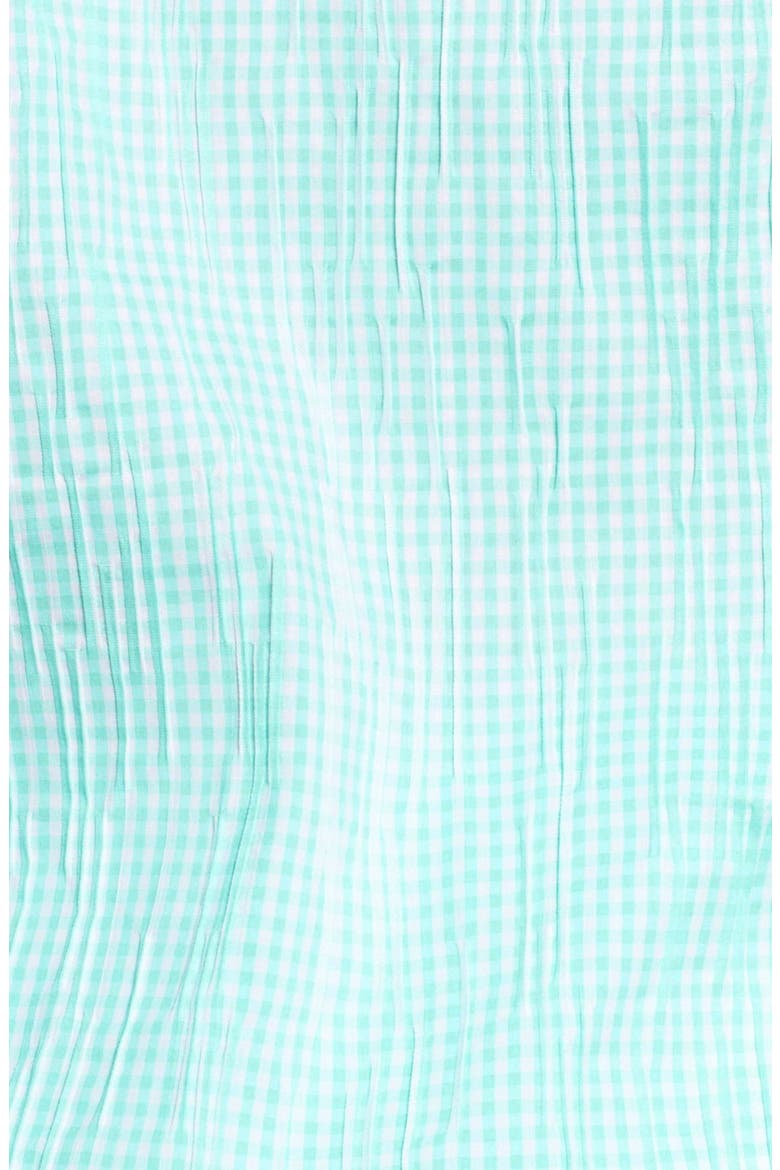 Crinkled Gingham Shirt, Alternate, color, SEA BREEZE