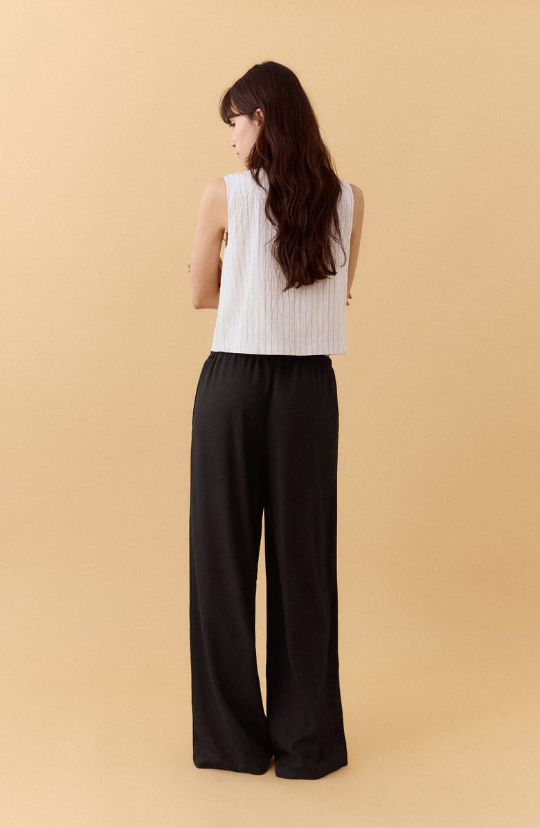 MANGO TEEN <p>Kids' Flowy Straight Leg Linen Blend Pants</p>, Alternate, color,