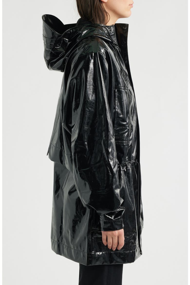 Bold Waterproof Raincoat, Alternate, color, CRACKL BLACK