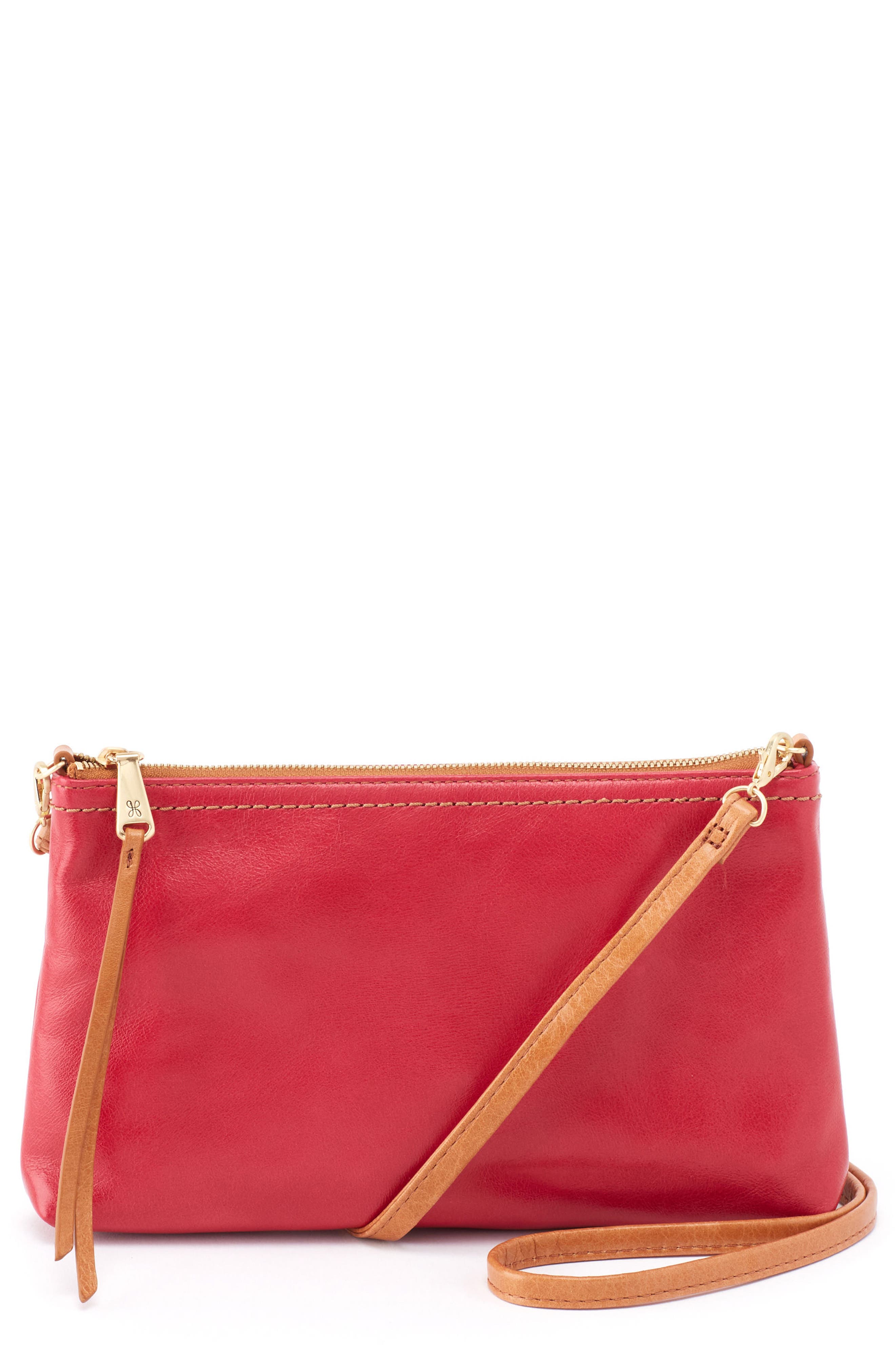 'Darcy' Leather Crossbody Bag, Main, color, GERANIUM